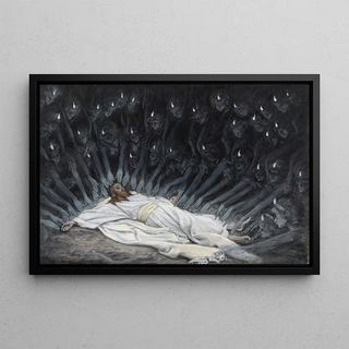 Jesus assisted by angels - James Tissot — framed artwork on a wall