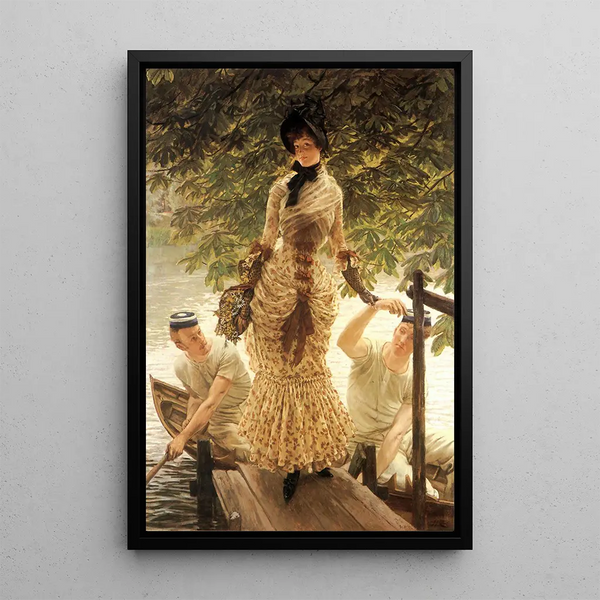 on the Thames - James Tissot — framed artwork on a wall
