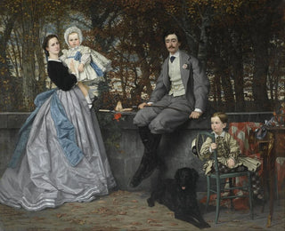 Portrait of the Marquis and Marquise de Miramon and their children - James Tissot — artwork view