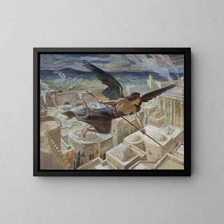 The massacre of the Assyrians - James Tissot — framed artwork on a wall
