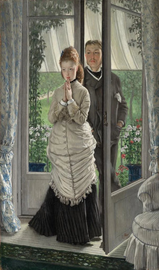 James Tissot - Two Figures at a Door The Proposal.webp