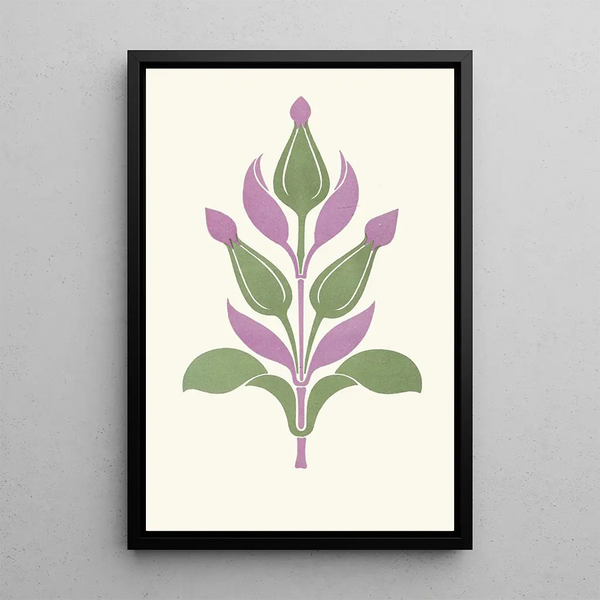 Pleasant contrast of PlumViolet and SageGreen - James Ward — framed artwork on a wall