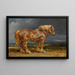 Cheshunt, the Shire draft horse, elephant in an expansive landscape - James Ward — framed artwork on a wall