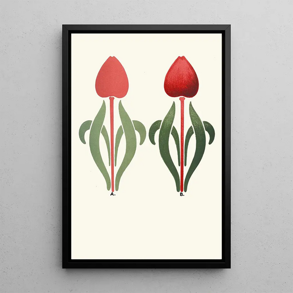 with smooth application of colors in A and gradient effect of the same colors used with a flat brush in B - James Ward — framed artwork on a wall