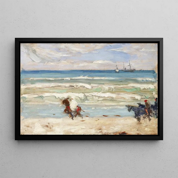 Beach scene in Tangier - James Wilson Morrice — framed artwork on a wall