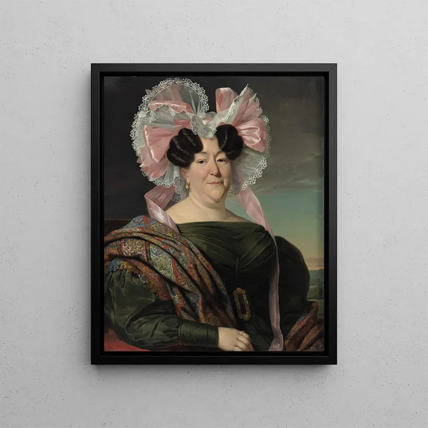 Portrait of a Lady - Jan Adam Kruseman — framed artwork on a wall