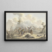 Attack between Crimean Cossacks and French horse artillery - Jan Anthonie Langendijk — framed artwork on a wall