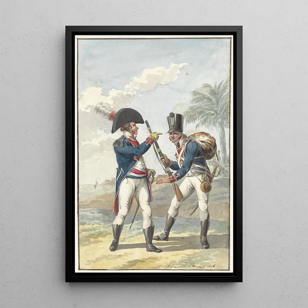 Colonial Infantry Painting of the Cape of Good Hope - Jan Anthonie Langendijk — framed artwork on a wall