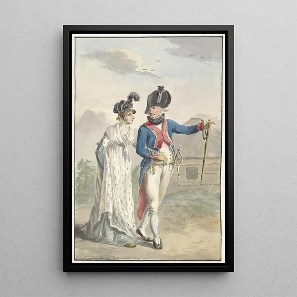 Dutch Officer Painting of the 1st Half-Brigade 1801 - Jan Anthonie Langendijk — framed artwork on a wall