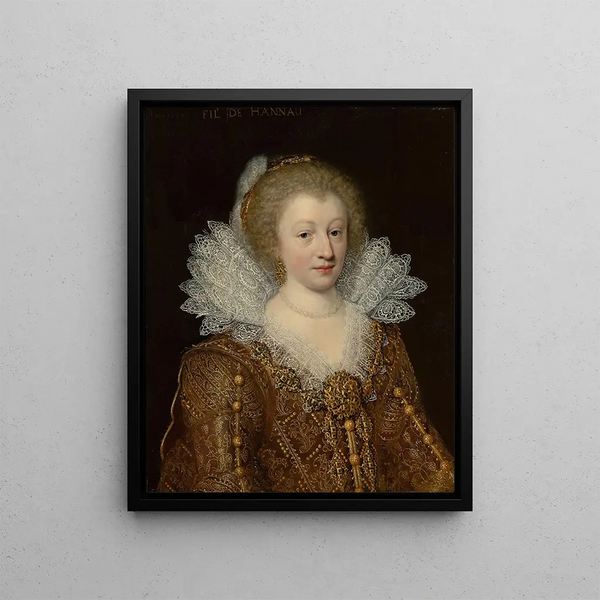 Portrait of Catharina Belgica - Jan Anthonisz van Ravesteyn — framed artwork on a wall