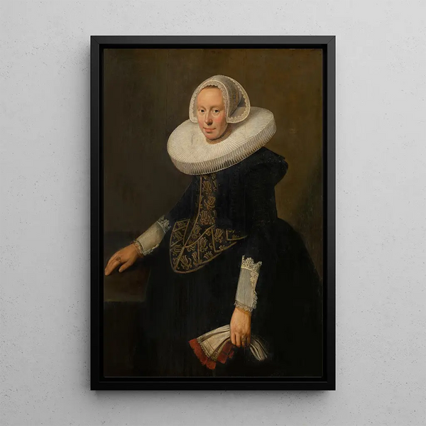 Portrait of a Woman - Jan Anthonisz van Ravesteyn — framed artwork on a wall