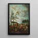 Village scene with peasants in the foreground - Jan Anton Garemijn — framed artwork on a wall