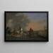 Cavalry attack at sunset - Jan Asselijn — framed artwork on a wall