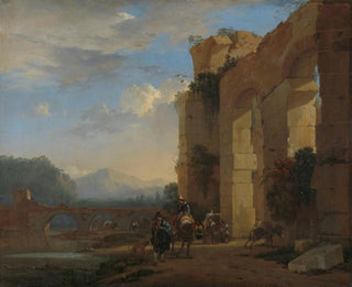 Muletiers près d'une ruine italienne - Jan Asselijn — artwork view