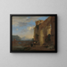 Muletiers près d'une ruine italienne - Jan Asselijn — framed artwork on a wall