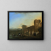 The Tiber River with the Milvian Bridge at sunset - Jan Asselijn — framed artwork on a wall