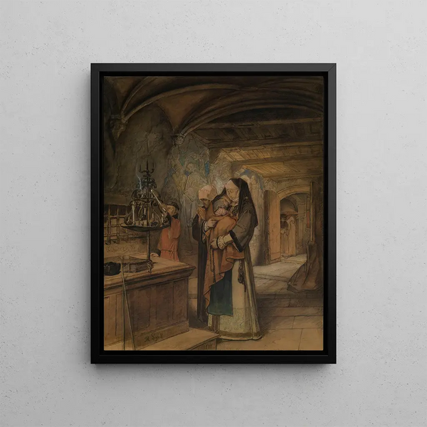 Les femmes catholiques - Jan August Hendrik Leys — framed artwork on a wall