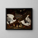 Falcon and Geese - Jan Baptist Bouttats — framed artwork on a wall