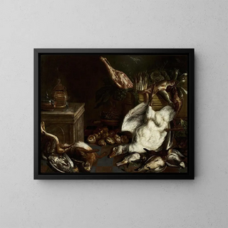 Nature morte avec des champignons - Jan Baptist Bouttats — framed artwork on a wall