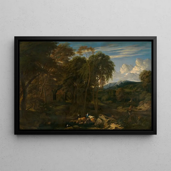 Landscape Painting - Jan Baptist Huysmans — framed artwork on a wall