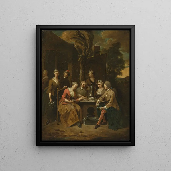Business Painting with Table - Jan Baptist Lambrechts — framed artwork on a wall
