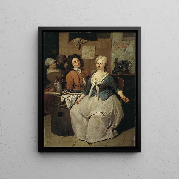 Private Meal - Jan Baptist Lambrechts — framed artwork on a wall