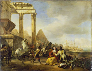 a coastal scene with classical ruins - Jan Baptist Weenix — artwork view