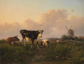 a flat landscape with livestock - Jan Bedijs Tom — artwork view
