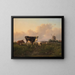 a flat landscape with livestock - Jan Bedijs Tom — framed artwork on a wall