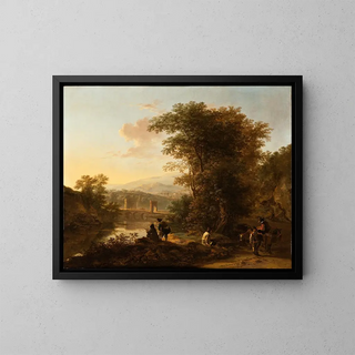Landscape with a Draftsman - Jan Both — framed artwork on a wall