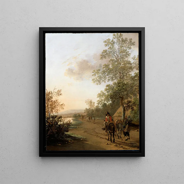 Route at the edge of a lake - Jan Both — framed artwork on a wall