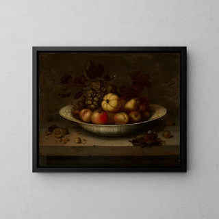 Plate with fruits - Jan Bouman — framed artwork on a wall