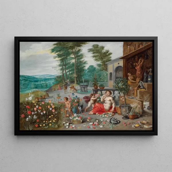 Allegory of Smell - Jan Brueghel the Younger — framed artwork on a wall