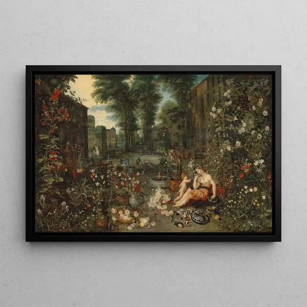 Les Cinq Sens: l'odorat - Jan Brueghel le Jeune — framed artwork on a wall