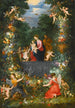 The Holy Family in a Garland of Fruits, Flowers, and Vegetables Held by Angels - Jan Brueghel the Younger — artwork view