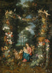 The Virgin and Child with the Little Saint John Baptist surrounded by garlands and festoons of fruits and flowers - Jan Brueghel the Younger — artwork view