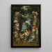 The Virgin and Child with the Little Saint John Baptist surrounded by garlands and festoons of fruits and flowers - Jan Brueghel the Younger — framed artwork on a wall