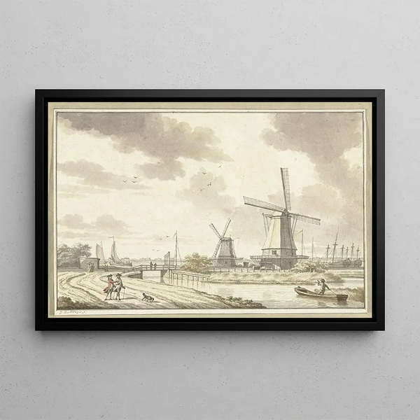 Vue à Zandhoek hors de Haarlemmerpoort à Amsterdam - Jan Bulthuis — framed artwork on a wall