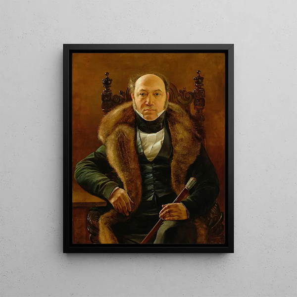 Portrait Painting of Mikołaj Malinowski 1799-1865 - Jan Chrucki — framed artwork on a wall