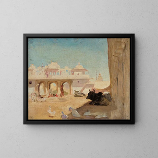 Cour de palais des maharajahs - Jan Cybis — framed artwork on a wall