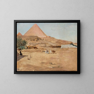 desert and pyramid motif from the Egypt trip - Jan Cybis — framed artwork on a wall