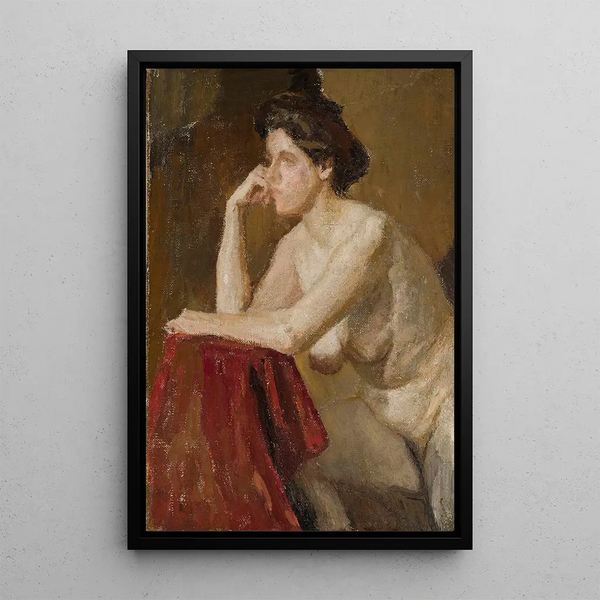 Study of a Female Model - Jan Cybis — framed artwork on a wall