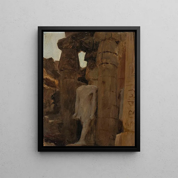 Fragment of a temple in Luxor from the Egypt trip - Jan Cybis — framed artwork on a wall