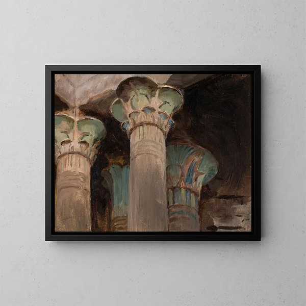 Capitelles d'Isis dans le temple d'Isis lors du voyage en Égypte - Jan Cybis — framed artwork on a wall