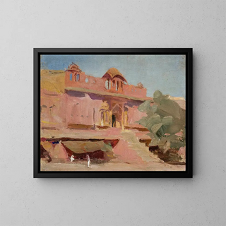 Buildings of Jaipur during the trip to India - Jan Cybis — framed artwork on a wall