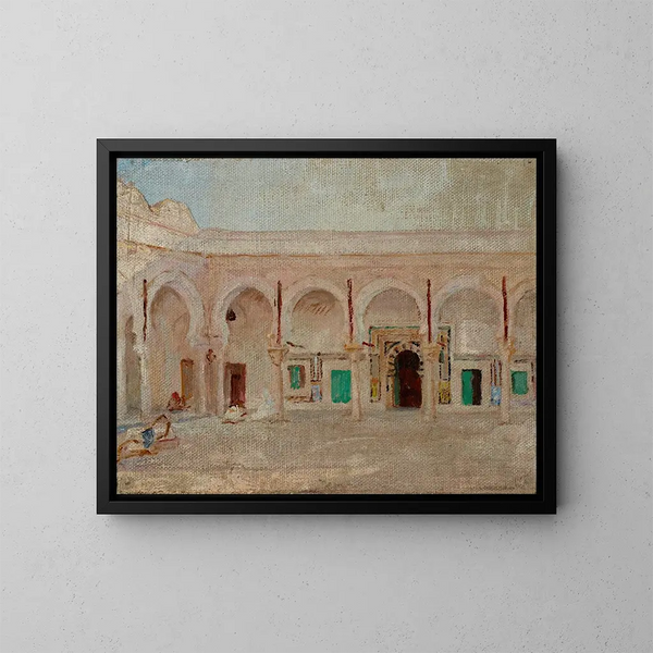 Cour de Kairouan dans la mosquée de l'Épée - Jan Cybis — framed artwork on a wall