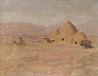 Monument sur la tombe kirghize dans la steppe. De la voyage à Turkestan. - Jan Cybis — artwork view