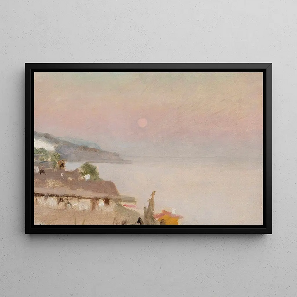 Evening Moonlight at Yalta, from the Crimean journey - Jan Cybis — framed artwork on a wall