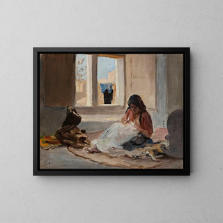 Nazareth painting, from the journey in Palestine - Jan Cybis — framed artwork on a wall