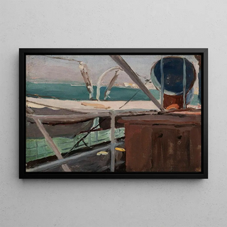on the Odessa Ship Fliegende Hollender from the Palestine Voyage - Jan Cybis — framed artwork on a wall